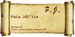 Pala Júlia névjegykártya